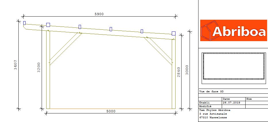 Plan Hangar Bois Monopente