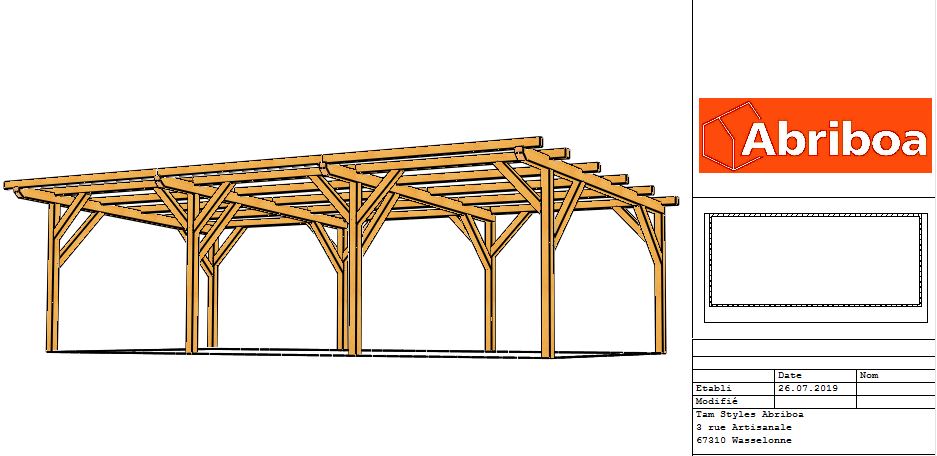Plan Hangar Bois Monopente