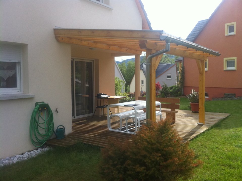 Pergola bois en kit avec couverture polycarbonate (kit complet) Abriboa