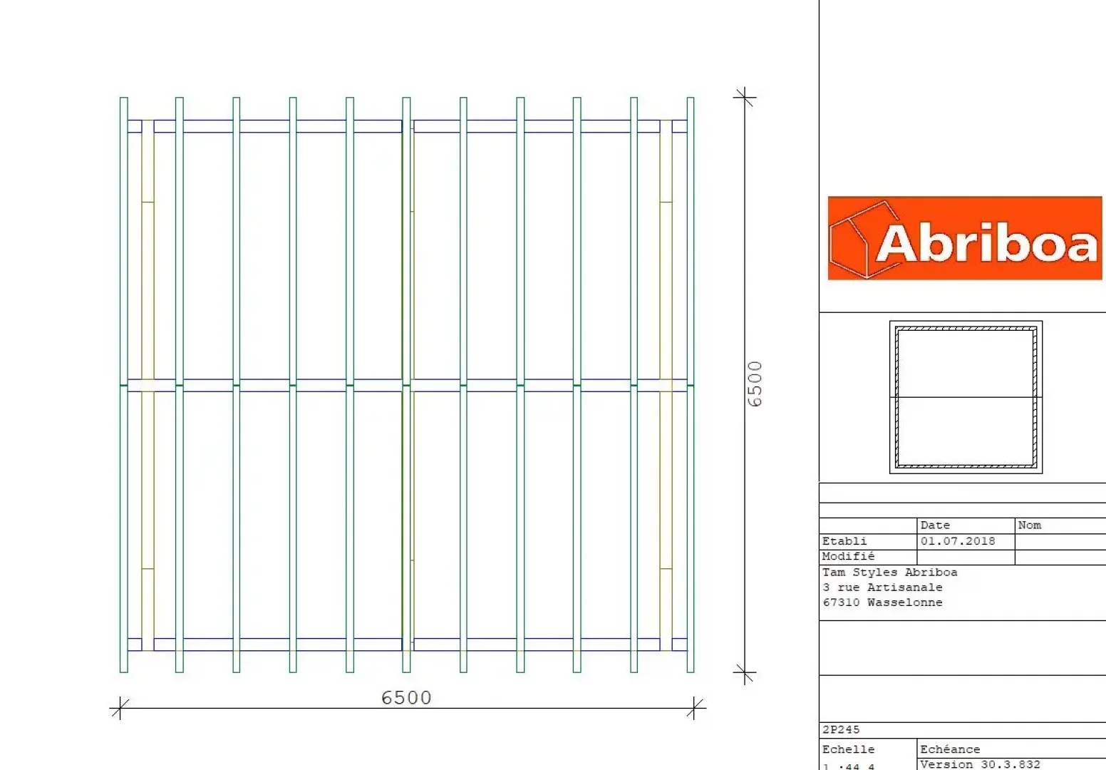 Garage en kit pour 2 voitures (2 pans)