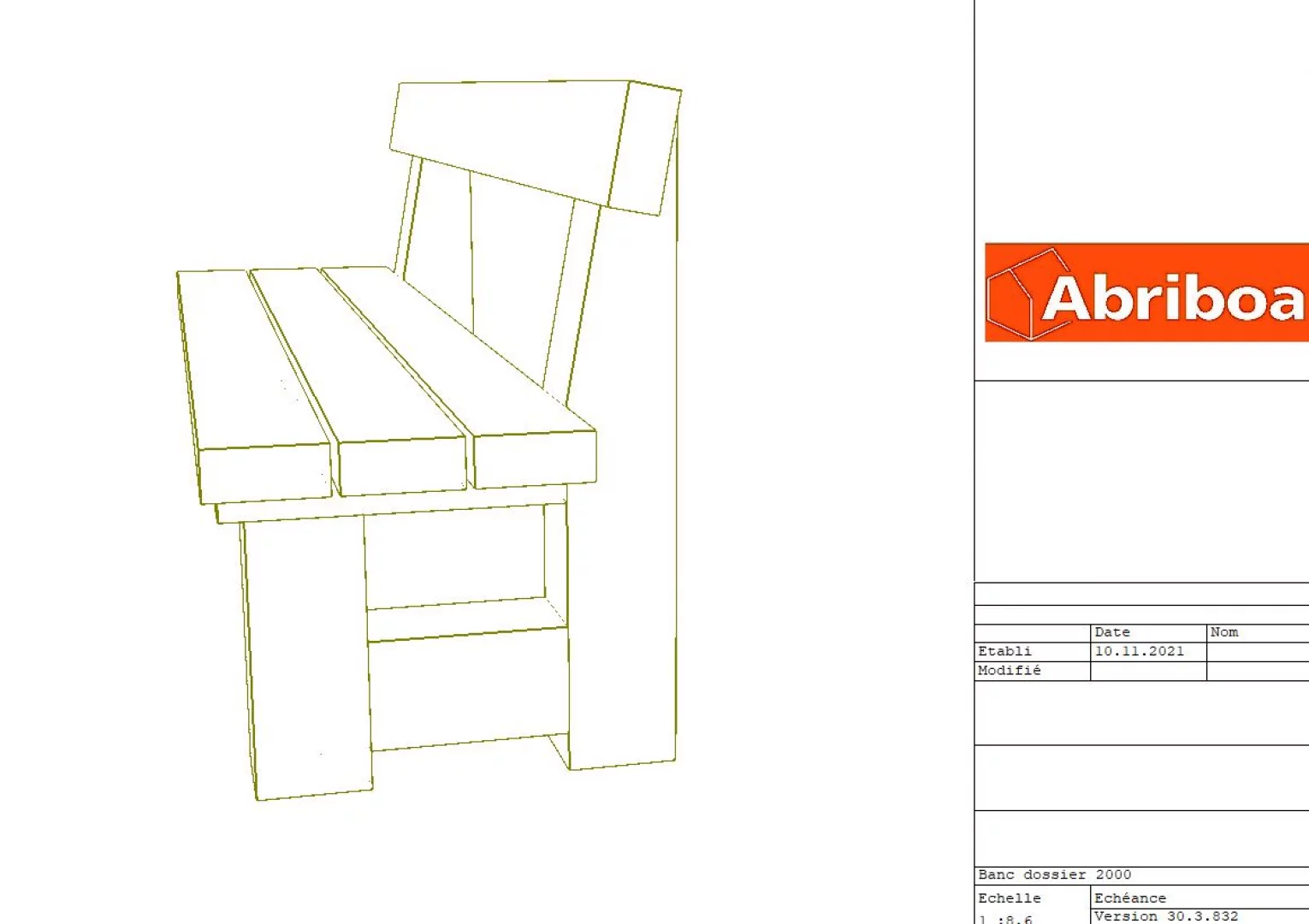 Banc en bois pour 4 personnes