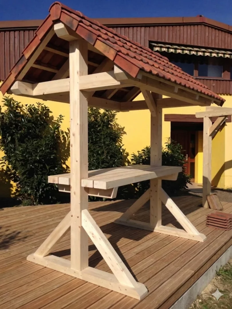 Mange debout abri table