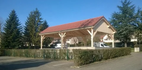 Garage bois pour 4 voitures (2 pans)